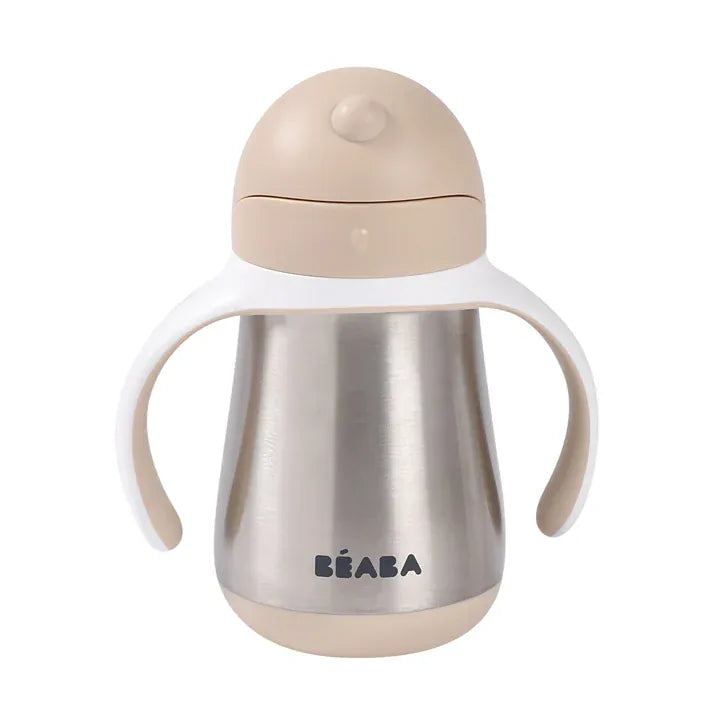 Beaba Accessory Feeding Stainless Steel Straw Cup 250ml - Clay