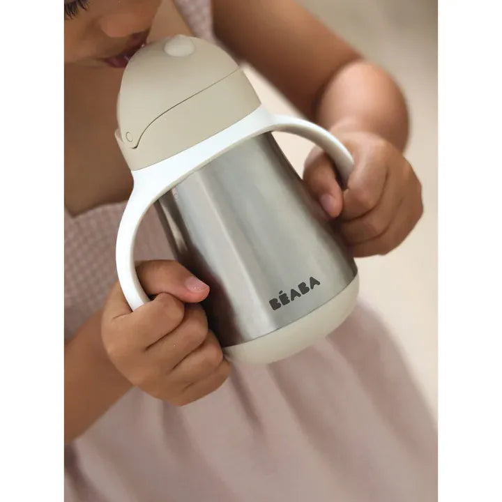Beaba Accessory Feeding Stainless Steel Straw Cup 250ml - Clay