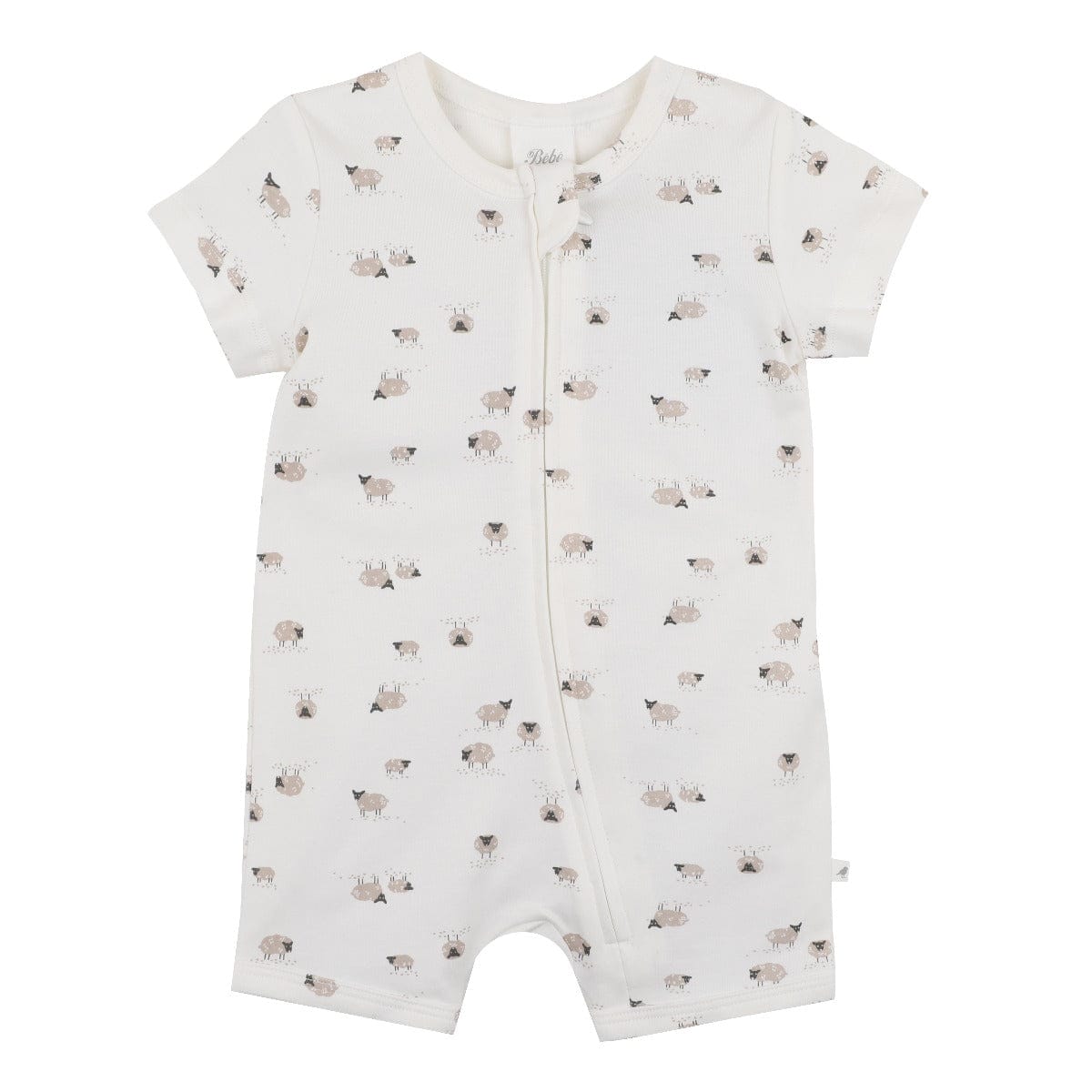Bebe by Minihaha Boys All In Ones Sheep Organic Short Sleeve Zipsuit