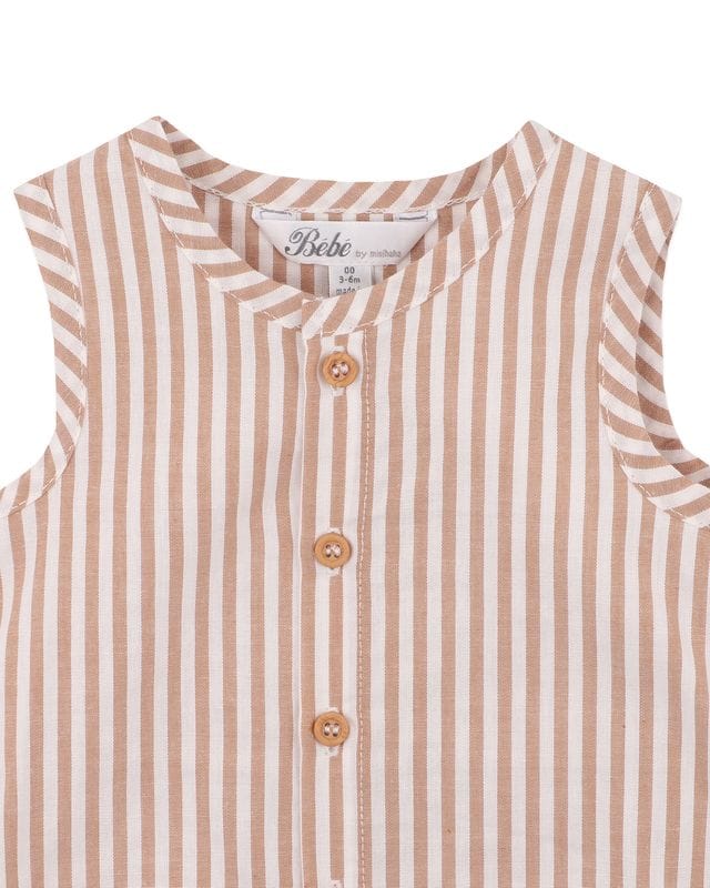 Bebe by Minihaha Boys Onesie Brady Stripe Woven Romper