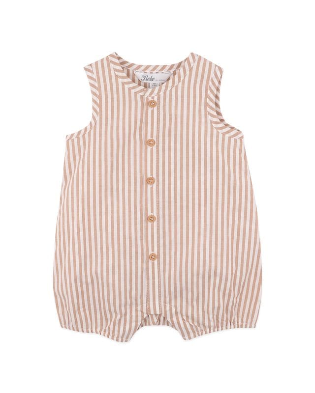 Bebe by Minihaha Boys Onesie Brady Stripe Woven Romper