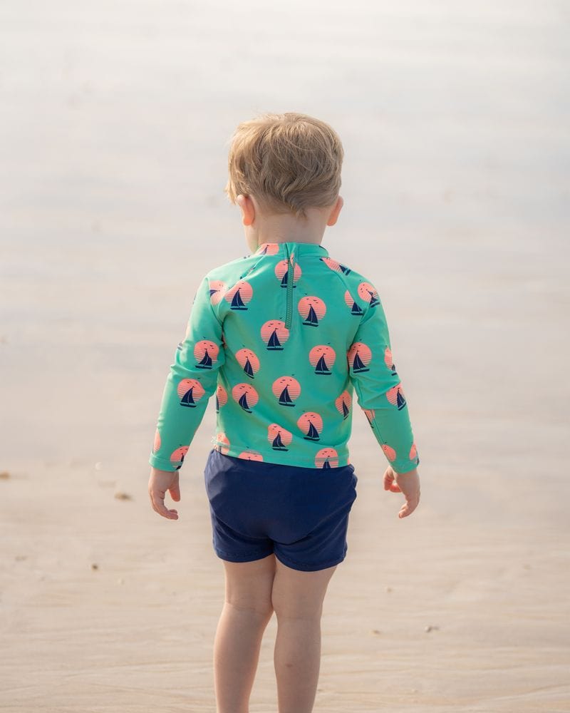 Bebe by Minihaha Boys Swimwear Jarvis L/S Rashie & Trunk Set
