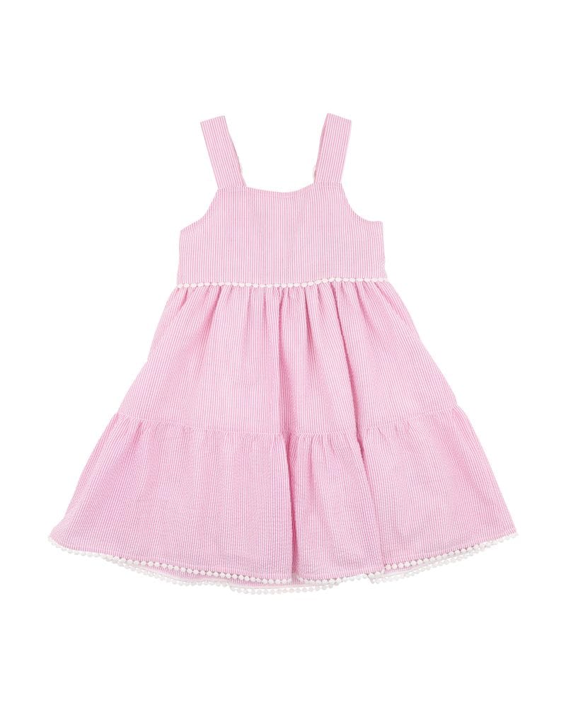 Bebe by Minihaha Girls All In One Pink Stripe Resort Dress