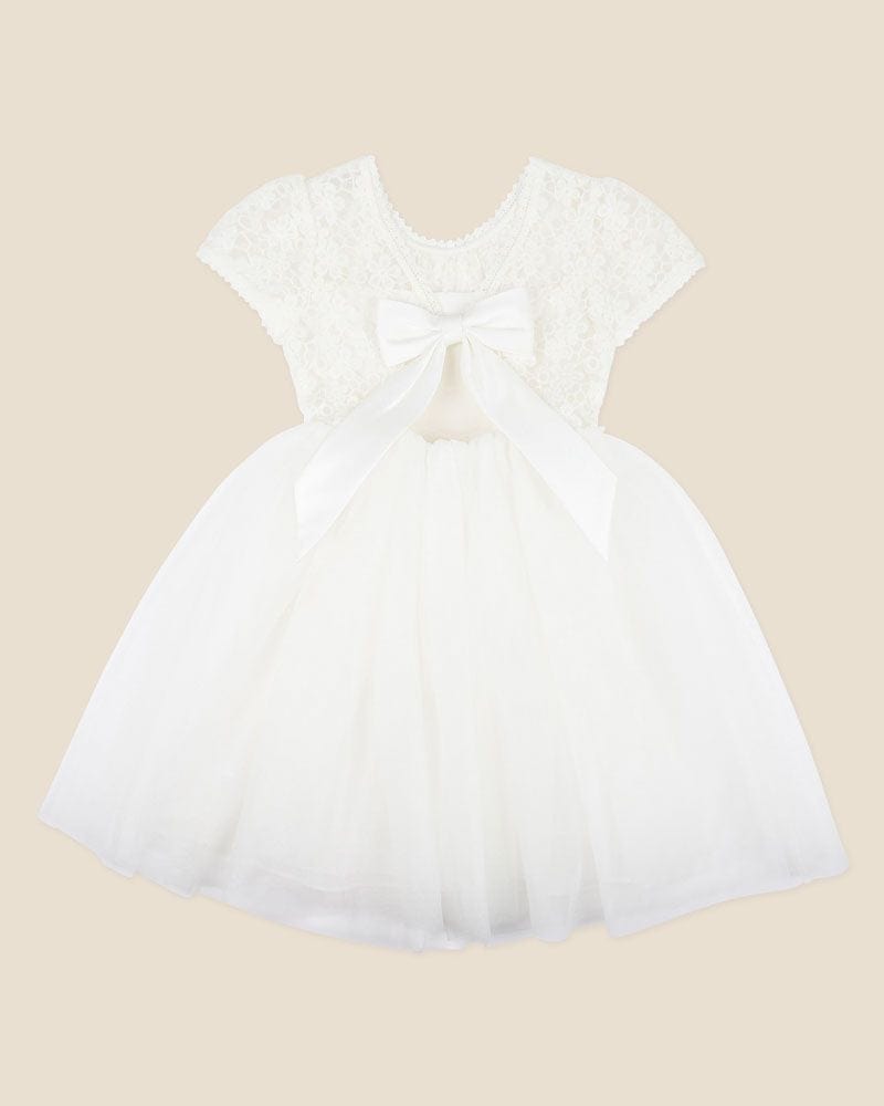 Bebe by Minihaha Girls Dress Lace Bodice Back Bow Dress