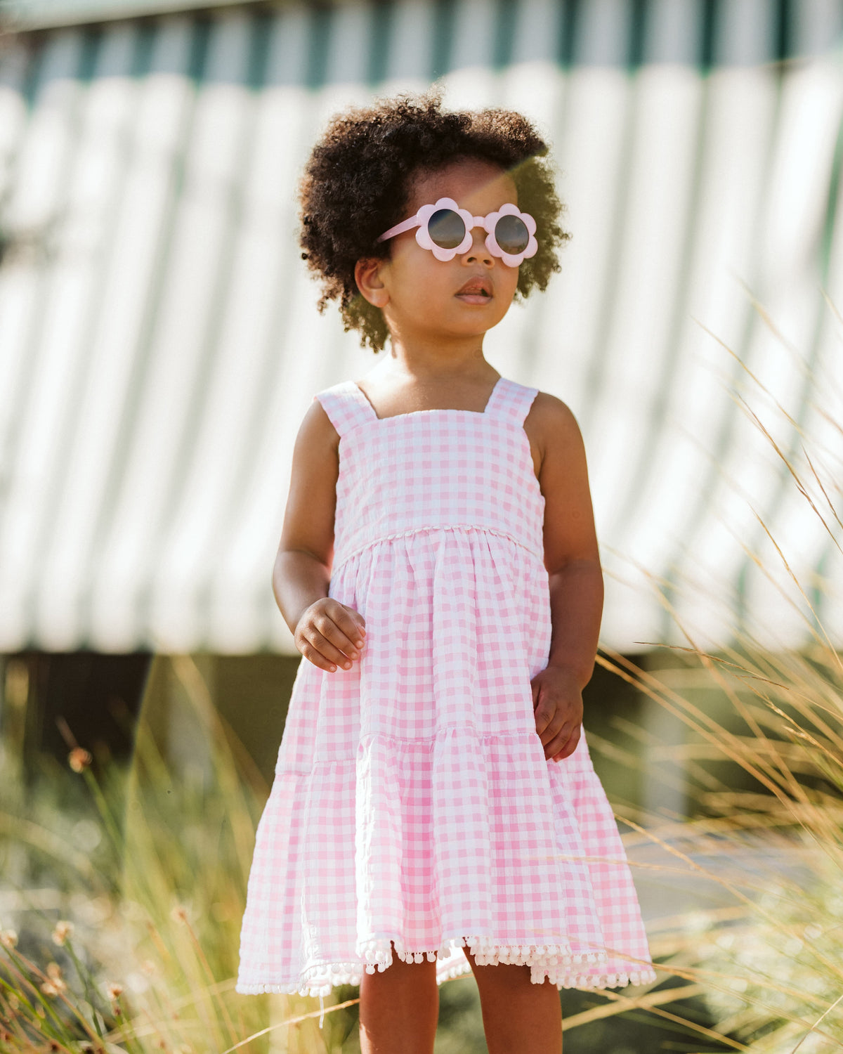 Bebe by Minihaha Girls Dress Pink Gingham Sundress