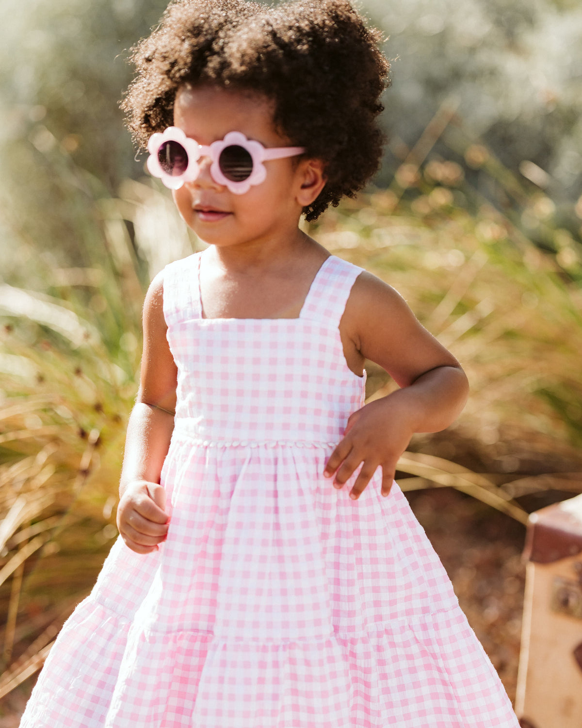 Bebe by Minihaha Girls Dress Pink Gingham Sundress