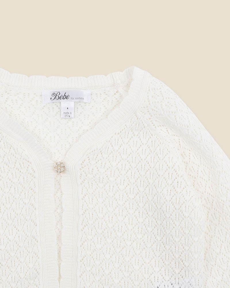 Bebe by Minihaha Girls Jumper Pointelle Knit Cardigan