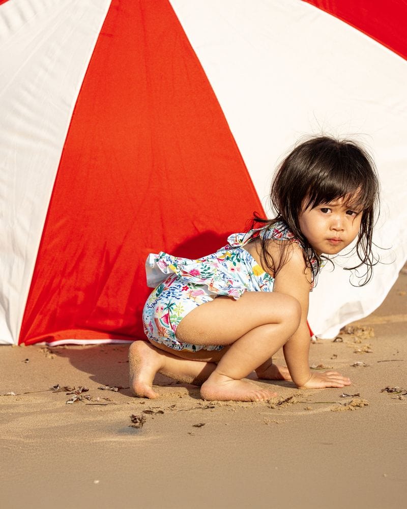Bebe by Minihaha Girls Swimwear Addison Swimsuit with Swim Nappy