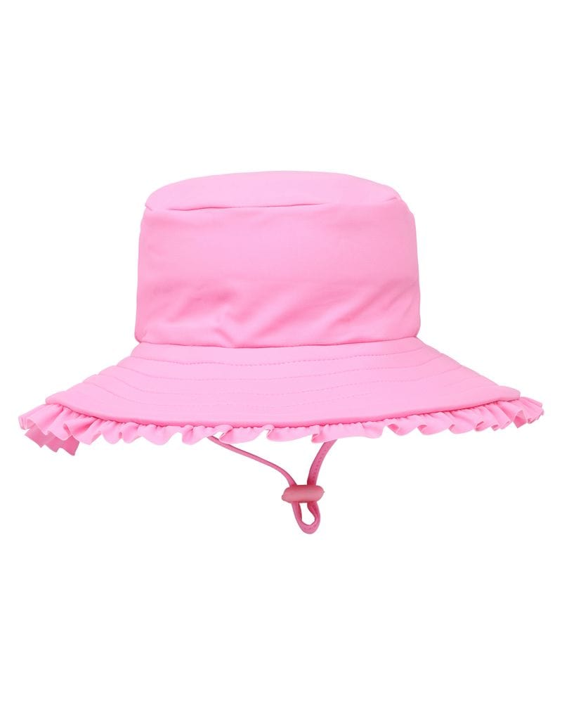 Bebe by Minihaha Girls Swimwear S Mid Pink Sunhat with Quick Release Neck Tie