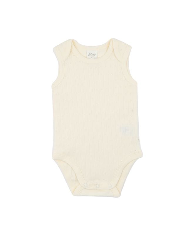 Bebe by Minihaha Unisex Onesie NB Milk Organic Pointelle Bodysuit