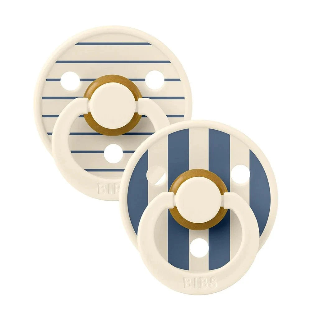Bibs Baby Care Pin Ivory Steel Blue Mix BIBS Studio Colour, Round 2 Pack - Size 1 (0-6M)