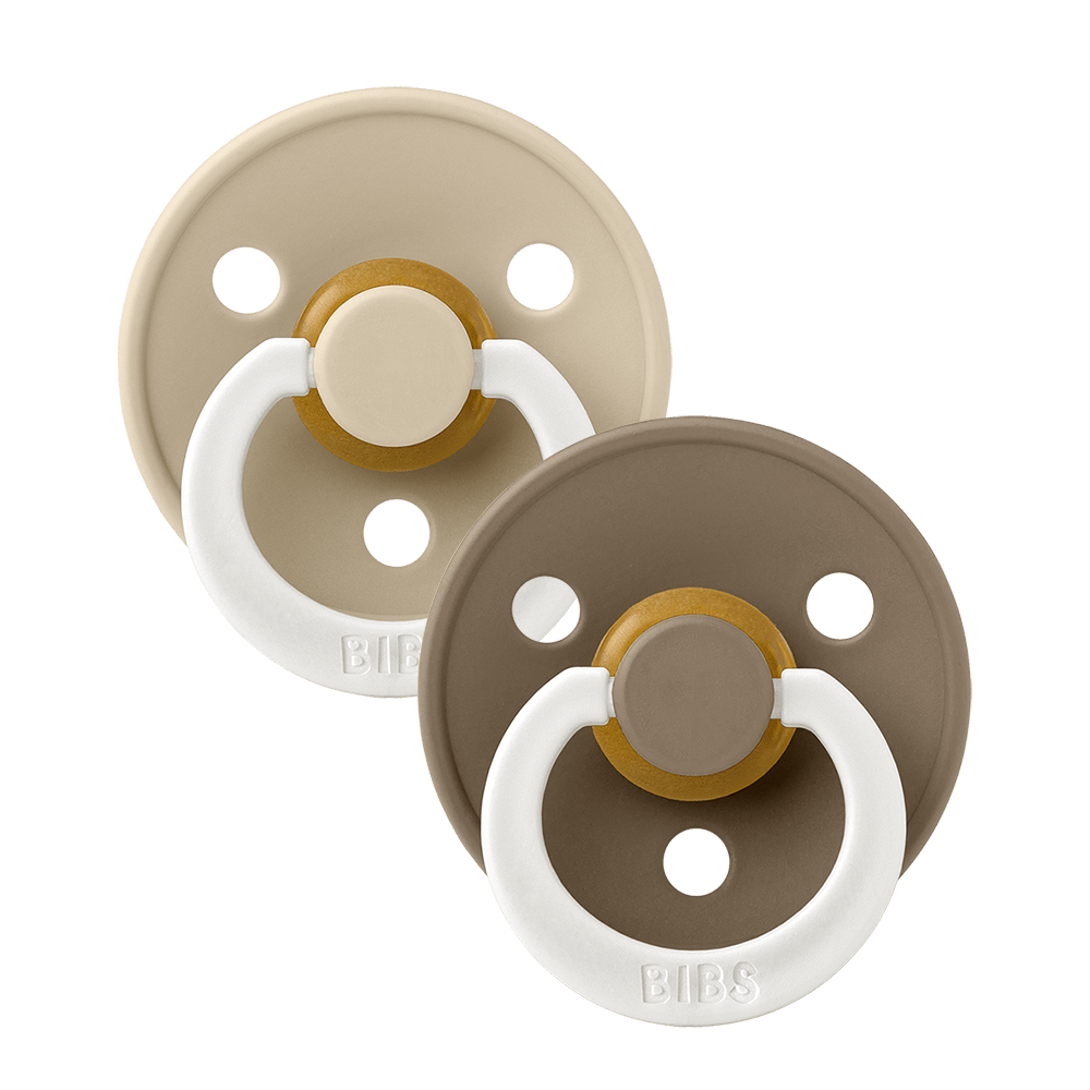 Bibs Baby Care Vanilla/Dark Oak BIBS Colour, Glow 2 Pack - Size 1 (0-6M)