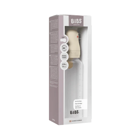 Bibs Baby Feeding Ivory Baby Bottle BPA Free Plastic 270ml Latex