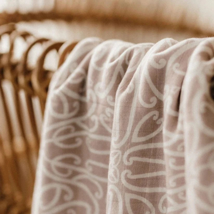 Bo & Ko Baby Accessory Blanket Mauve Māori Pēpi Wrap