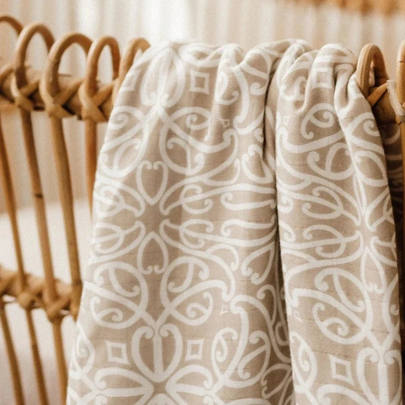 Bo & Ko Baby Accessory Blanket Mocha Māori Pēpi Wrap