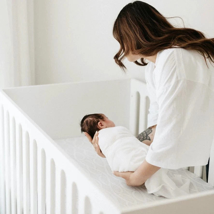 Bo & Ko Baby Linen Sheets Fitted Cot Sheet | Te Pātiki Grey