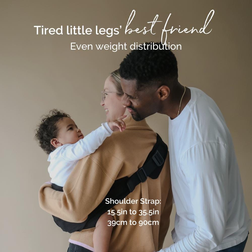 Boba Buddy Toddler Hip Carrier, a soft fabric accessory carrier for toddlers, designed for comfortable carrying and support.