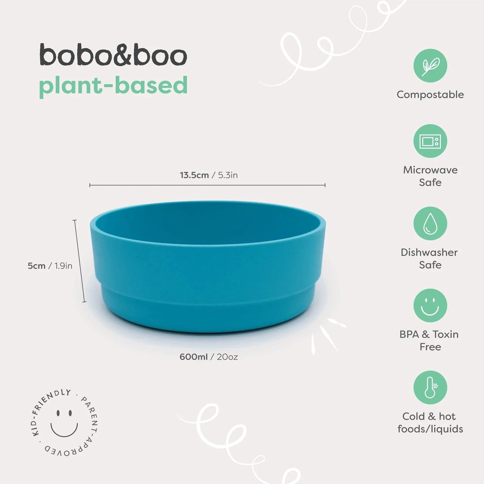 Bobo&Boo Accessory Feeding Plant Based Bowl - Grey