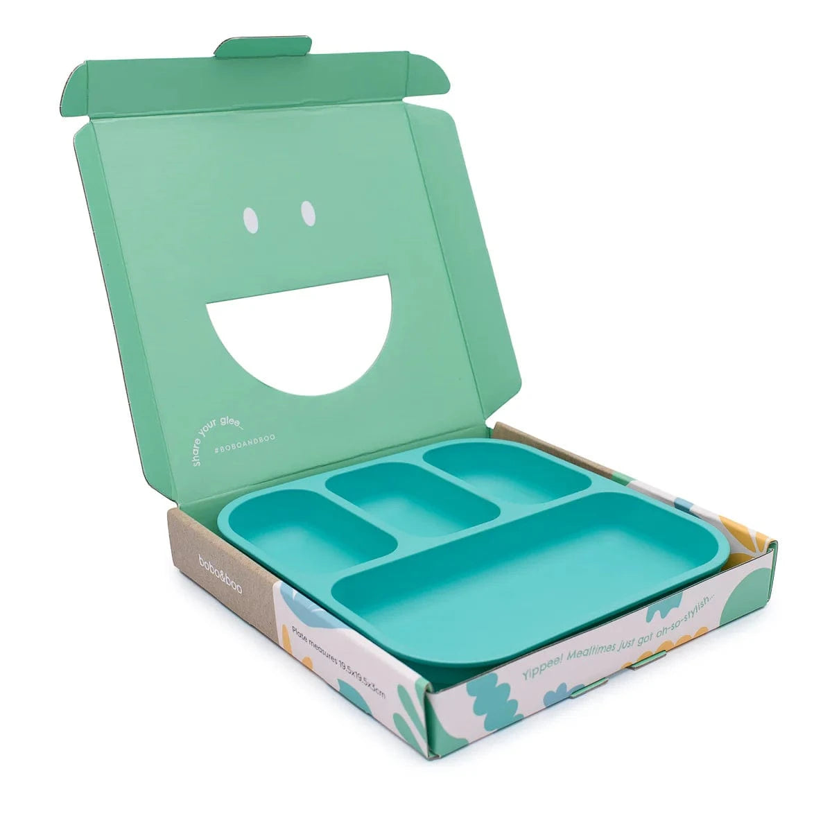 Bobo&Boo Accessory Feeding Plant Based Divided Plate - Green