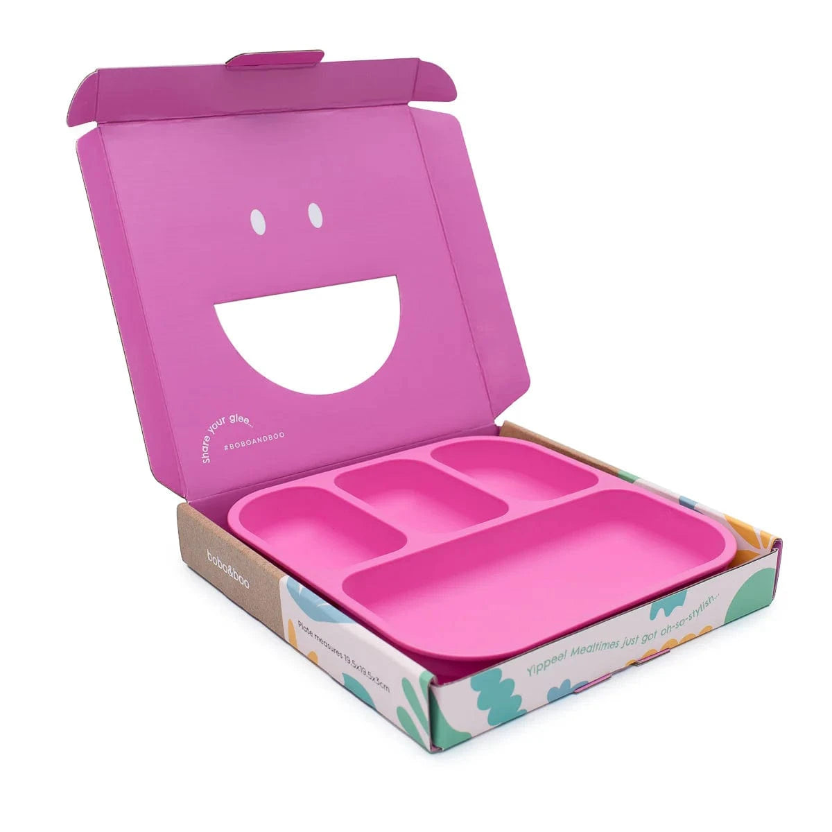 Bobo&Boo Accessory Feeding Plant Based Divided Plate - Pink
