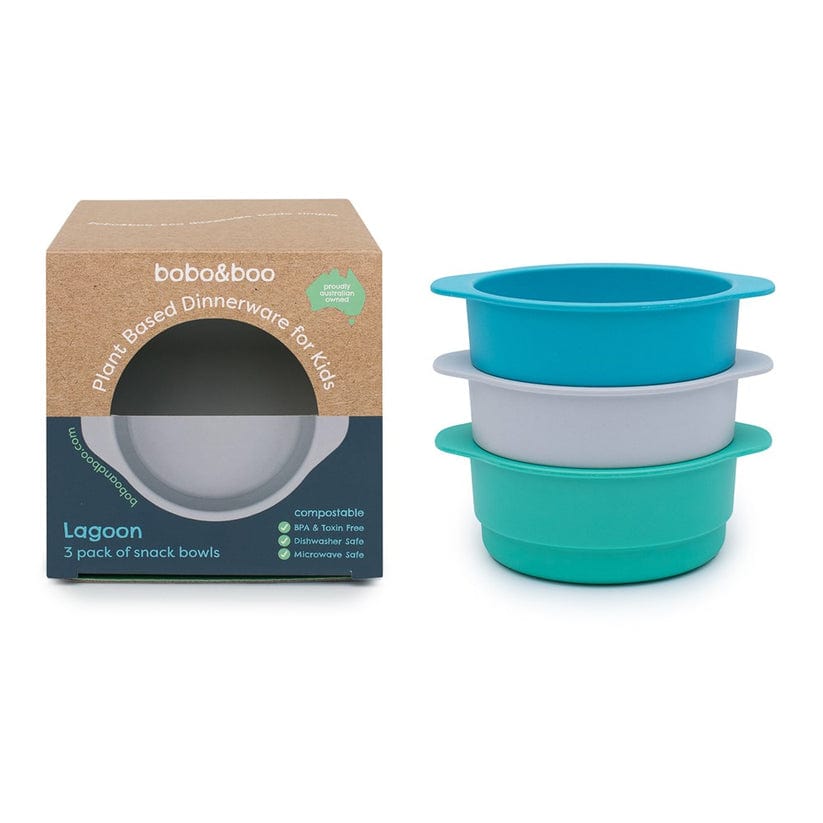Bobo&Boo Accessory Feeding Plant Based Snack Bowl Set - Lagoon