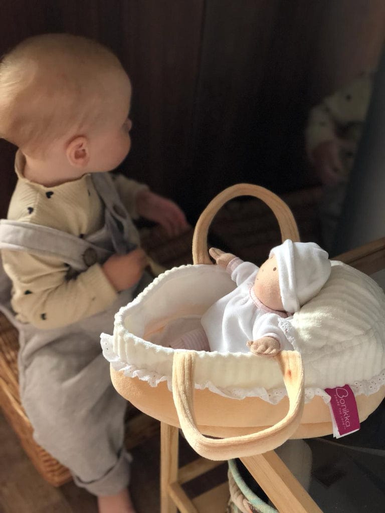 Bonikka Toys Carry Cot with Baby Doll, Bottle & Blanket