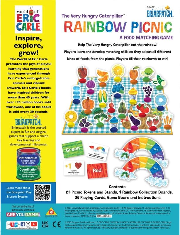 Briarpatch Toys The Very Hungry Caterpillar Rainbow Picnic Game