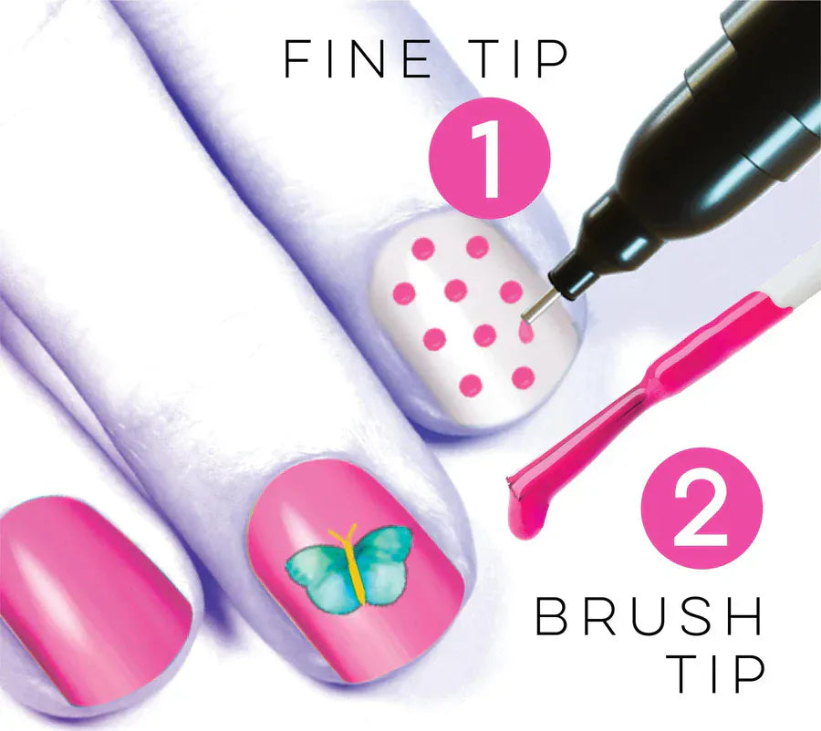 Bright Stripes Girls Accessory Sparkle Dual-tip Nail Pen