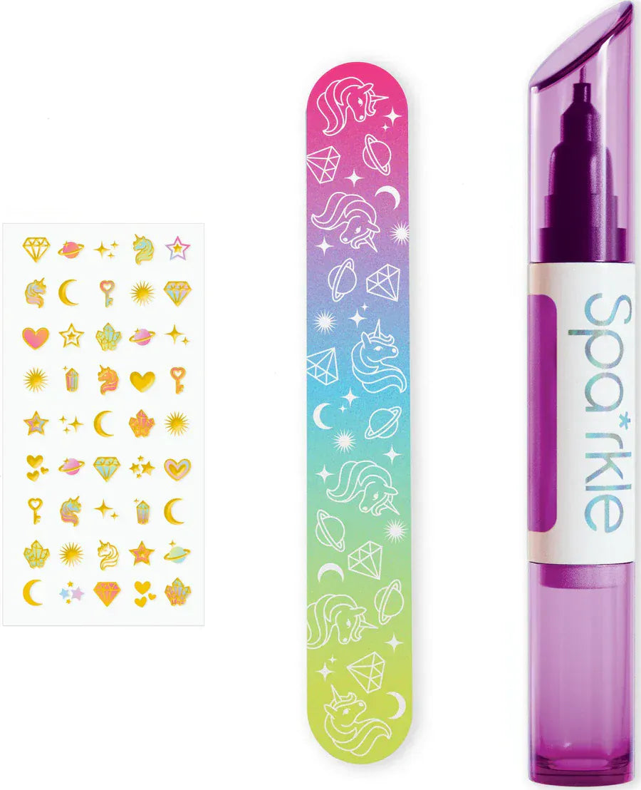 Bright Stripes Girls Accessory Sparkle Dual-tip Nail Pen