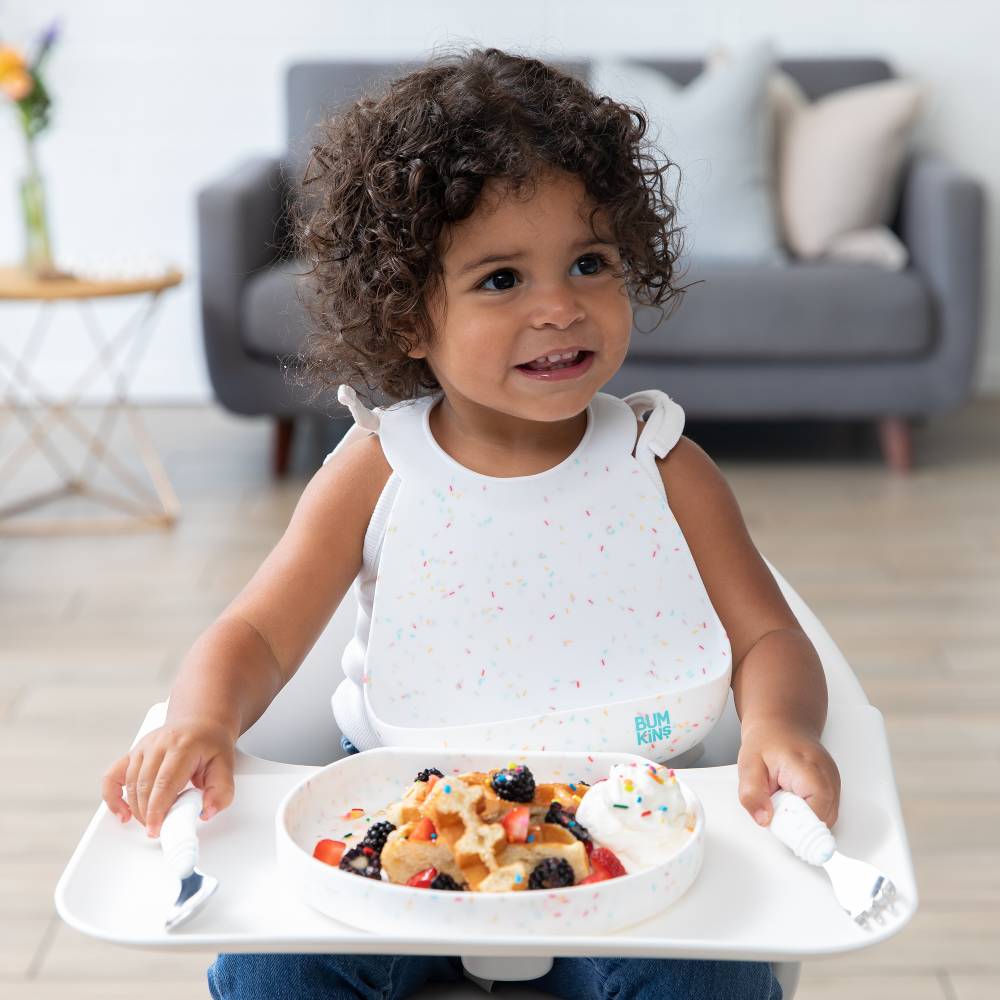 Bumkins Accessory Feeding Bumkins Silicone Grip Plate - Vanilla Sprinkle