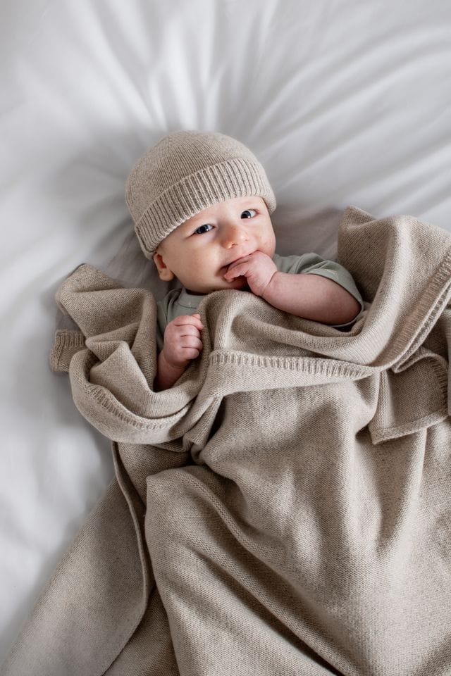 Burrow & Be Accessories Hats 100% Wool Baby Hat - Stone Taupe