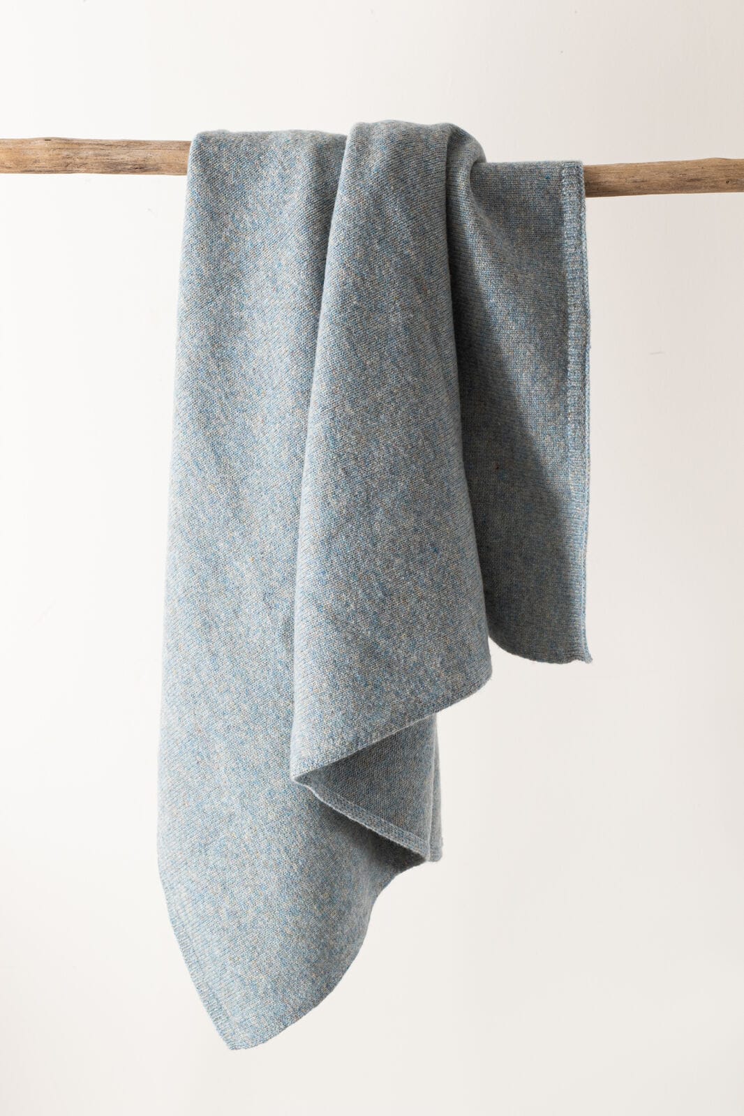 Burrow & Be Accessory Blanket 100% Wool Knit Baby Blanket - Stone Blue