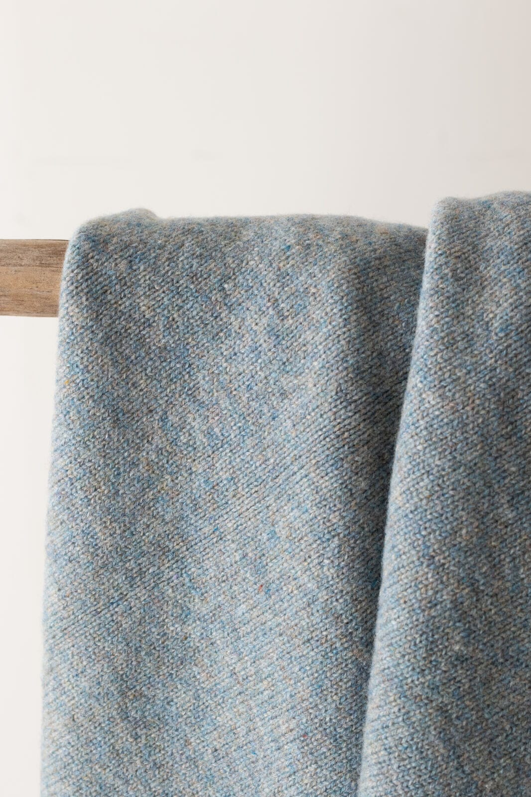 Burrow & Be Accessory Blanket 100% Wool Knit Baby Blanket - Stone Blue