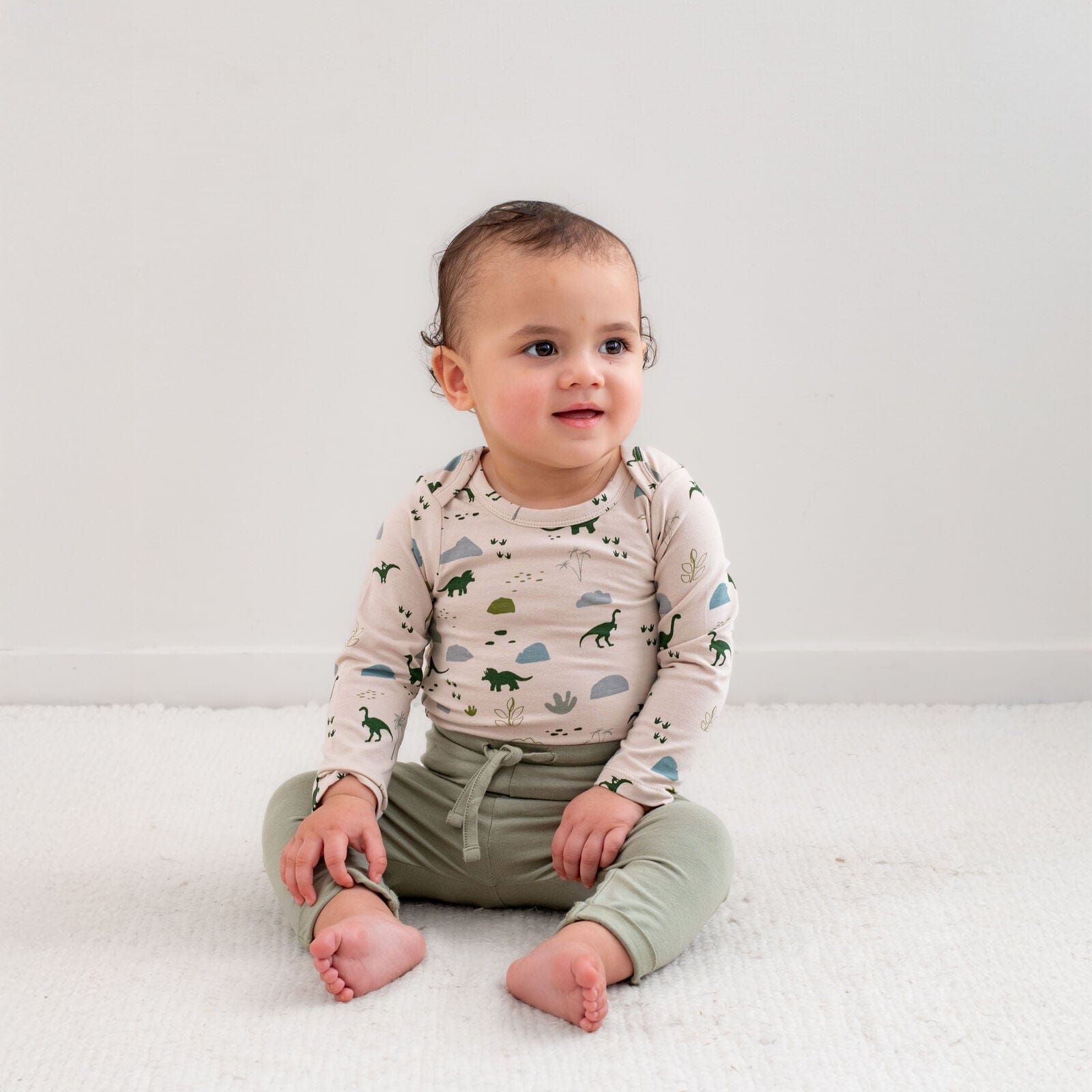 Burrow & Be Boys Onesie Jurassic Roam Long Sleeve Bodysuit