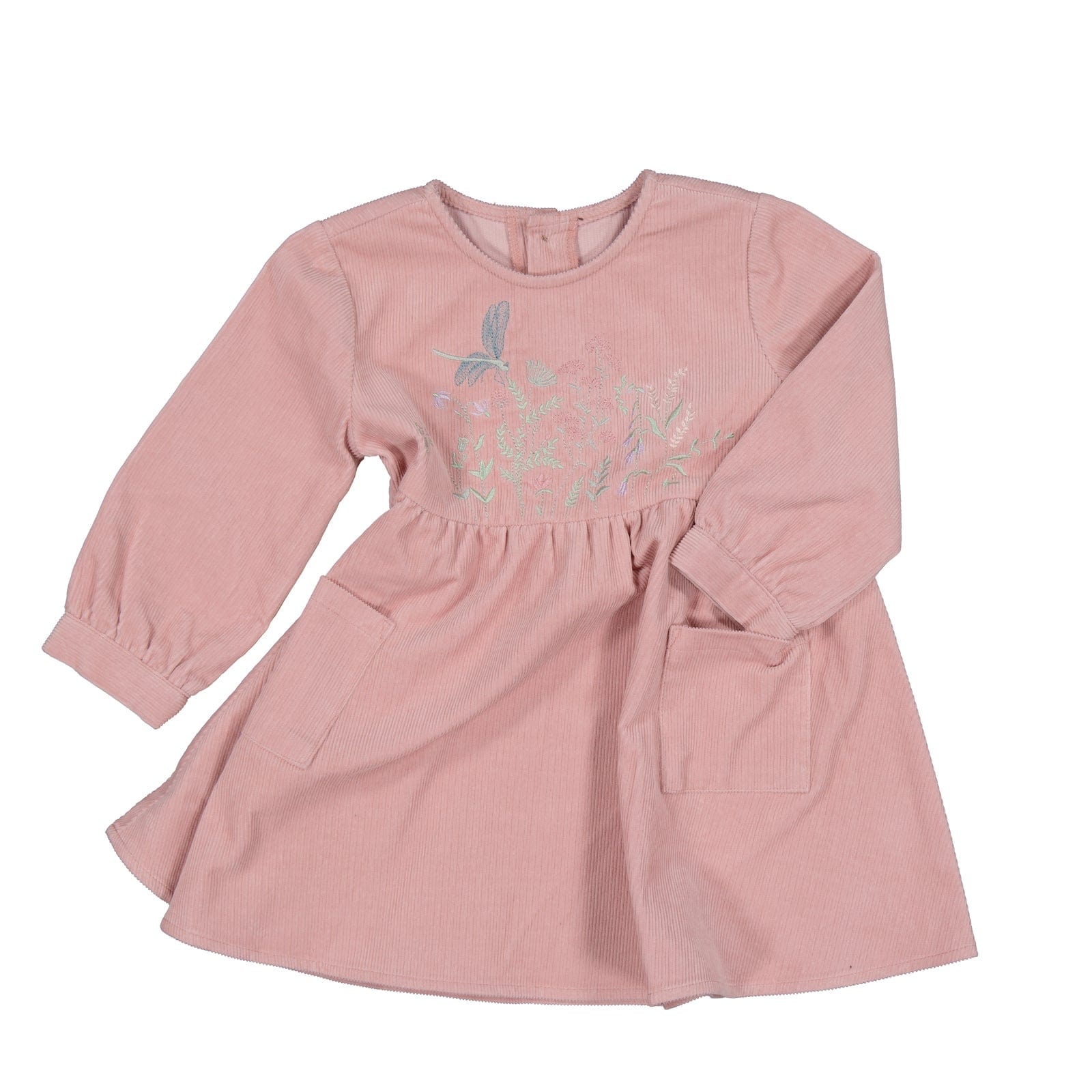 Burrow & Be Girls Dress Milly Corduroy Dress - Meadow Rose