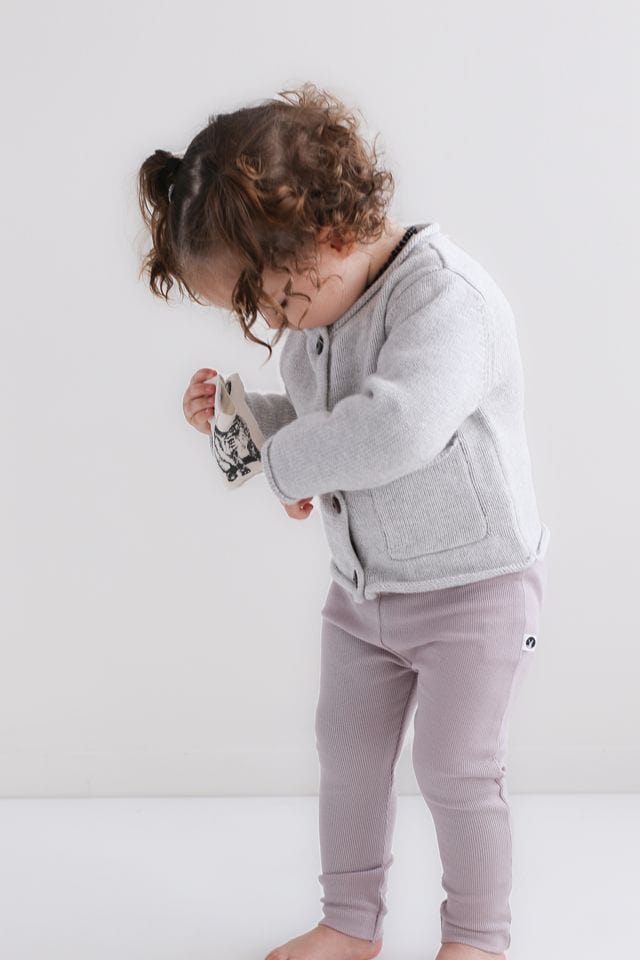 Burrow & Be Girls Pant Rib Leggings - Lavender