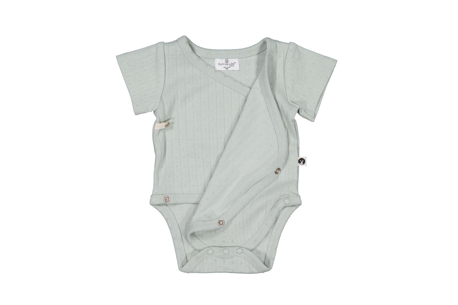 Burrow & Be Unisex Onesie Haze Pointelle Kimono Bodysuit
