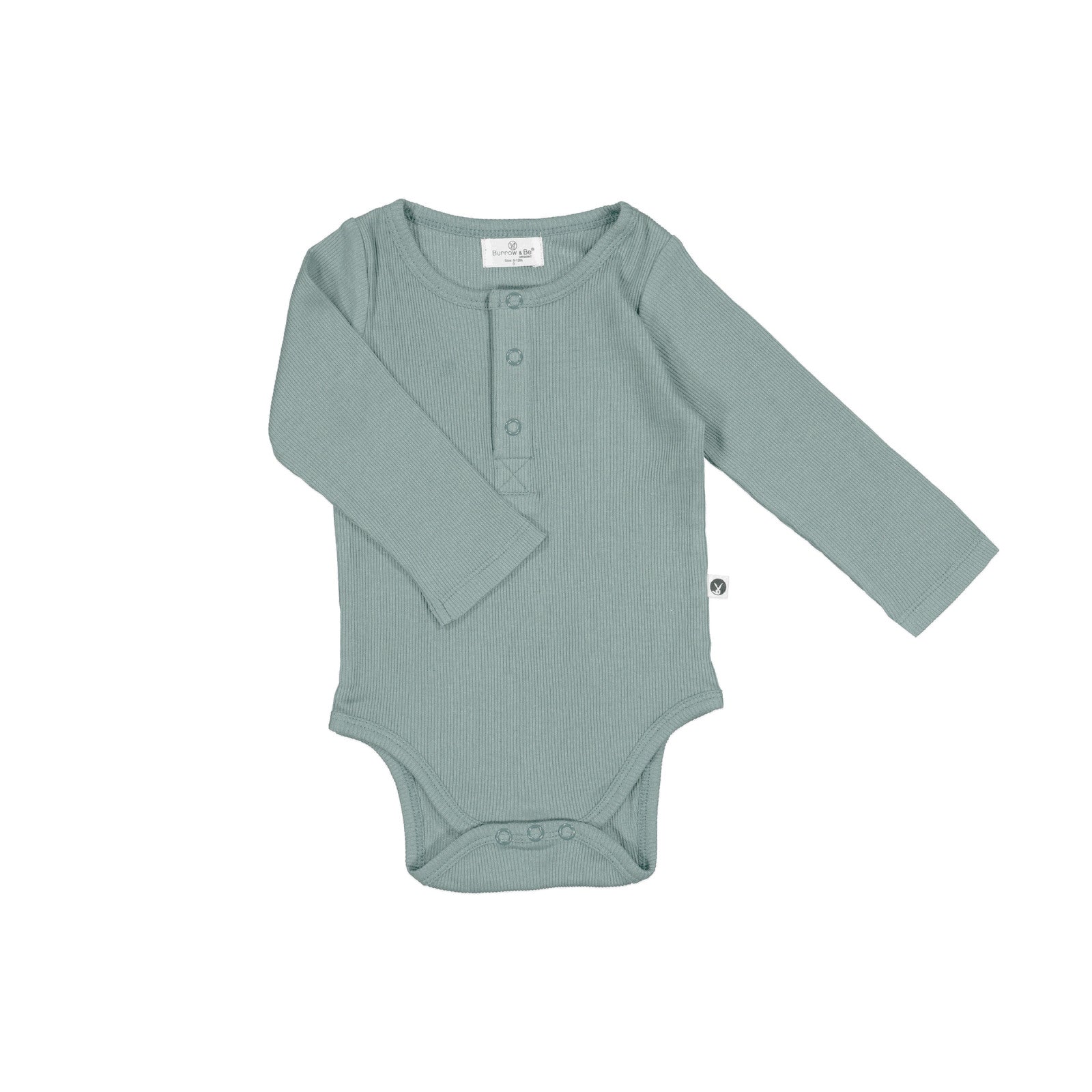 Burrow & Be Unisex Onesie Rib Long sleeve Bodysuit - Abyss