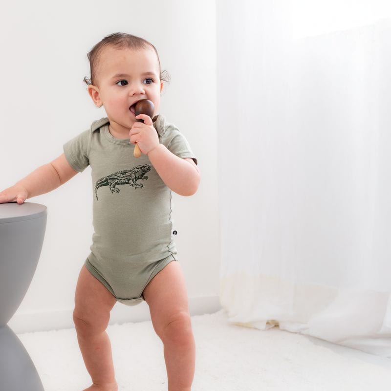 Burrow & Be Unisex Onesie Tuatara Short Sleeve Bodysuit