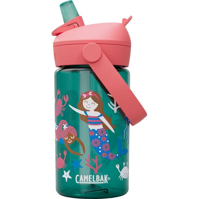 Camelbak Thrive Flip Straw Drink Bottle in 400ml with transparent Tritan material, designed for feeding and hydration.