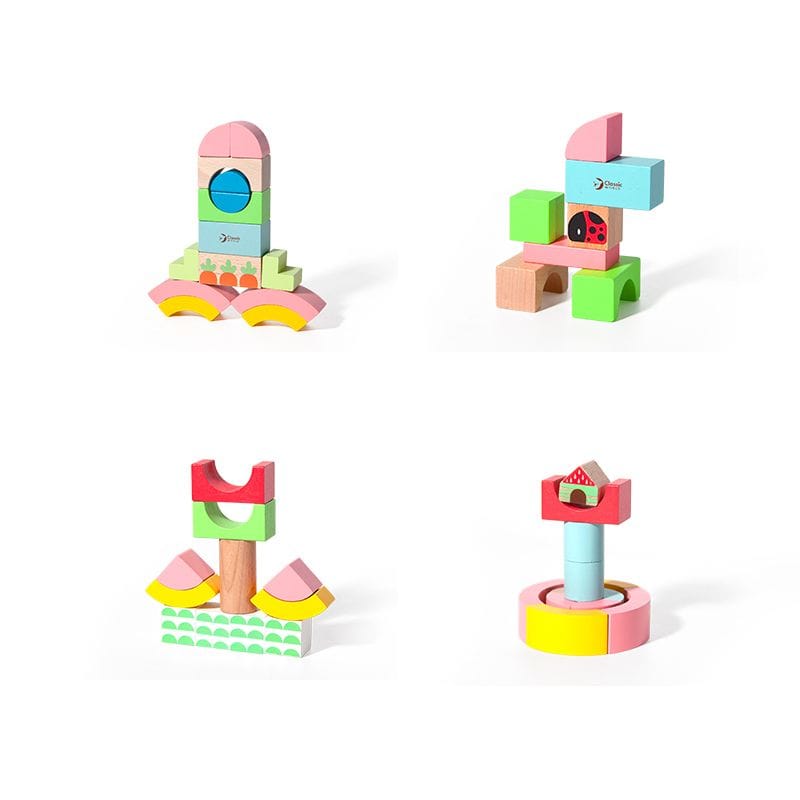 Classic World Toys Rainbow Garden Blocks - 40 Pieces