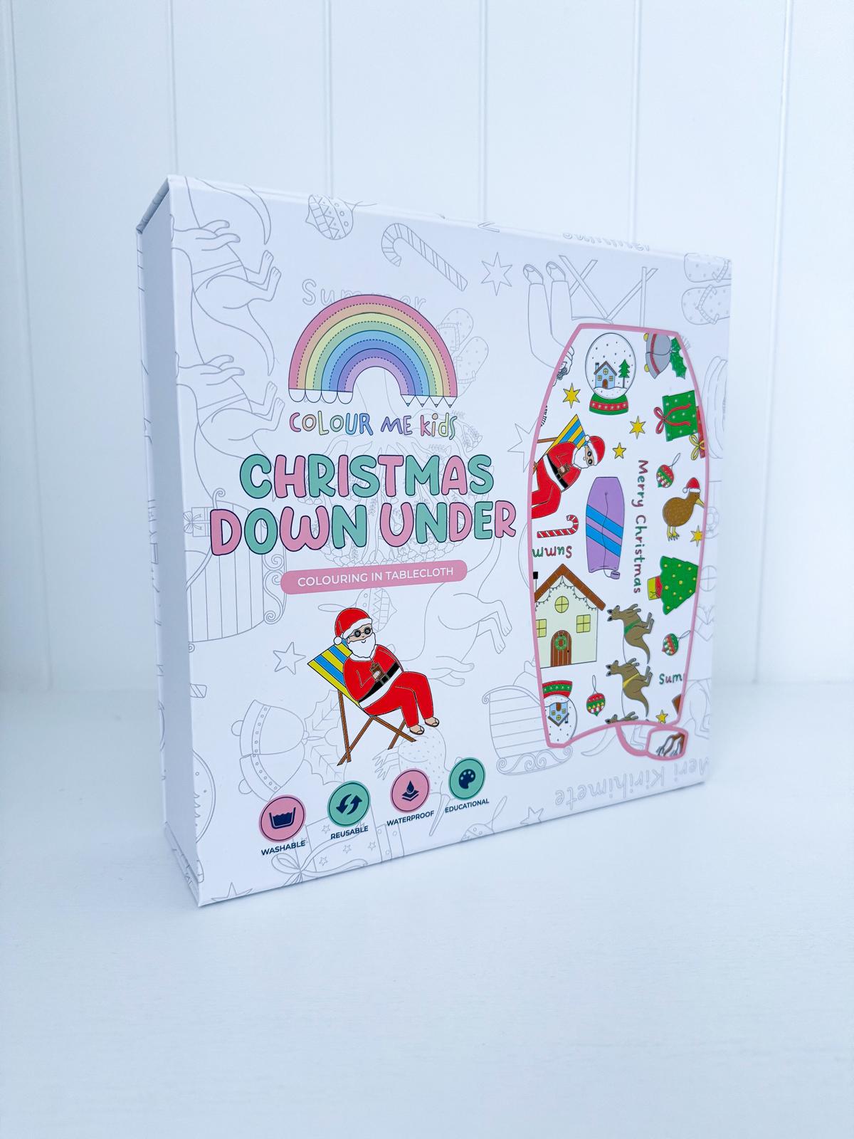 Colour Me Kids Accessory Feeding Christmas Down Under Washable & Reusable Colouring In Tablecloth Set
