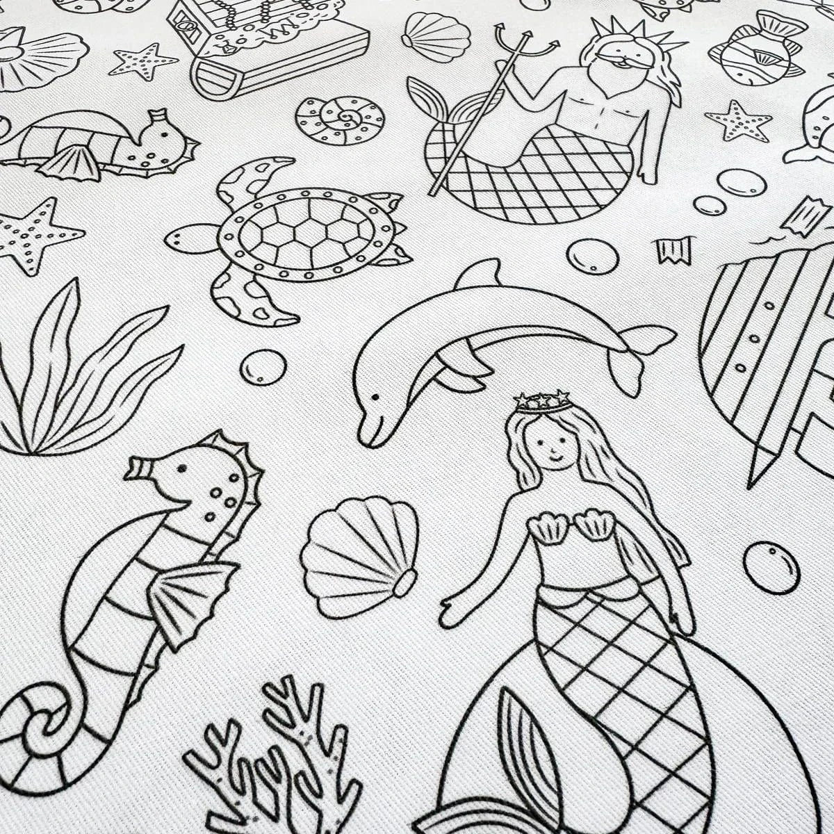 Colour Me Kids Accessory Feeding Tidal Treasures Washable, Reusable Colouring In Tablecloth Set