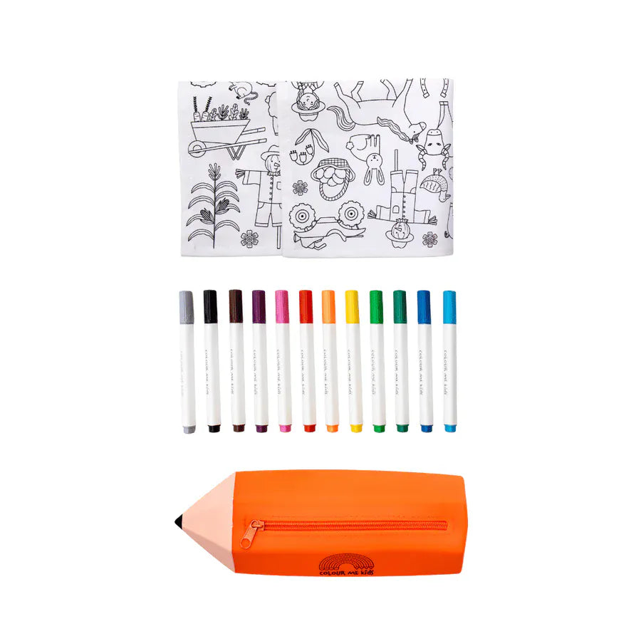 Colour Me Kids Accessory Feeding Washable, Reusable Colouring-In Solo Mats with Pens