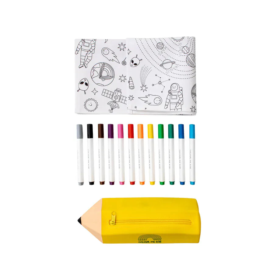 Colour Me Kids Accessory Feeding Washable, Reusable Colouring-In Solo Mats with Pens