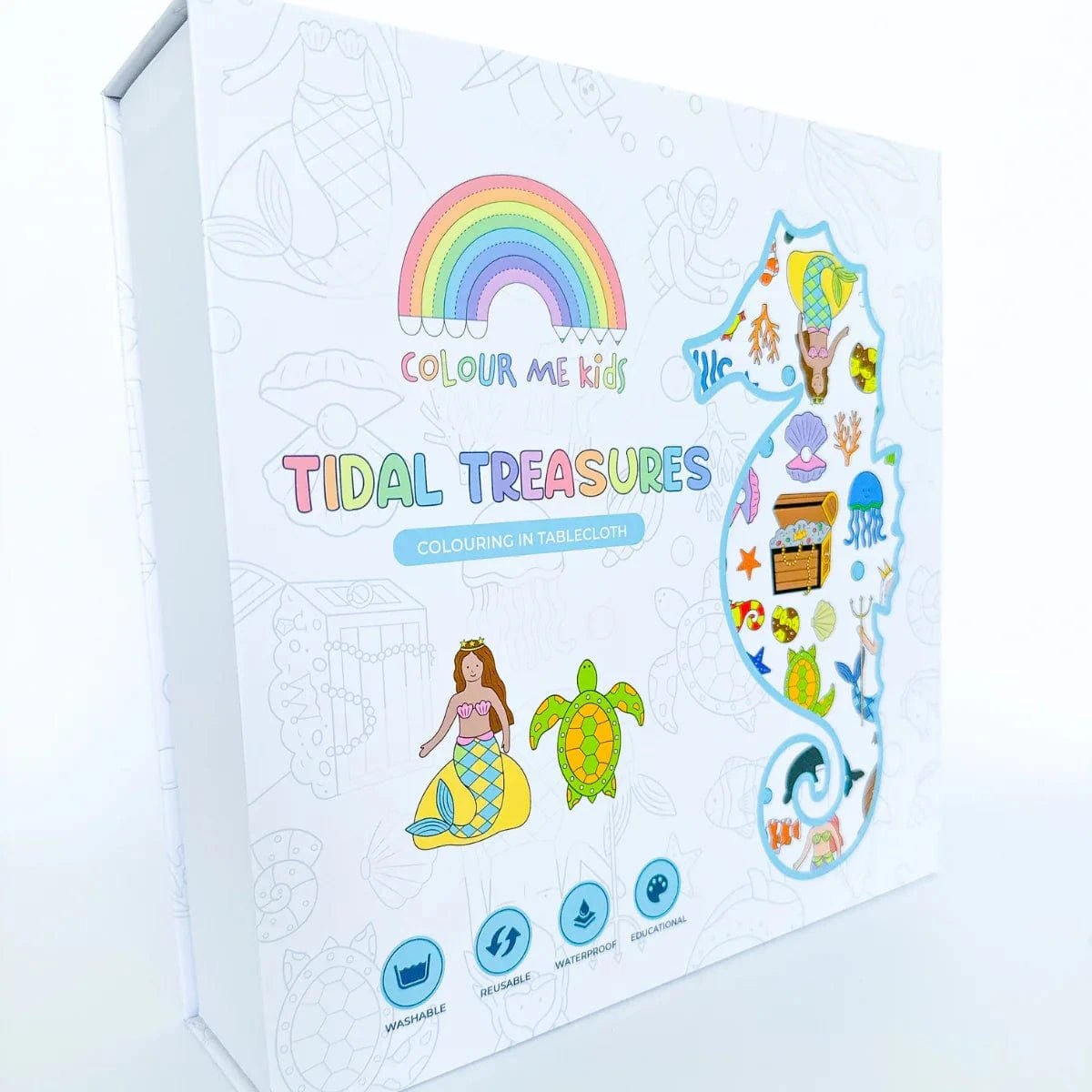 Colour Me Kids Accessory Feeding Washable, Reusable Colouring In Tablecloth Set