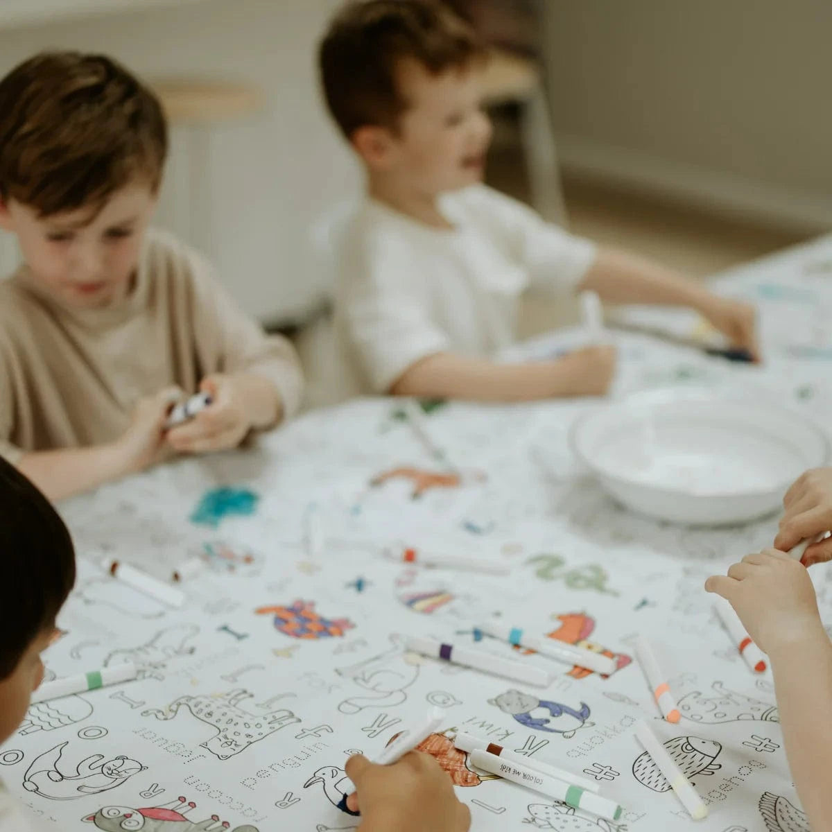 Colour Me Kids Accessory Feeding Washable, Reusable Colouring In Tablecloth Set