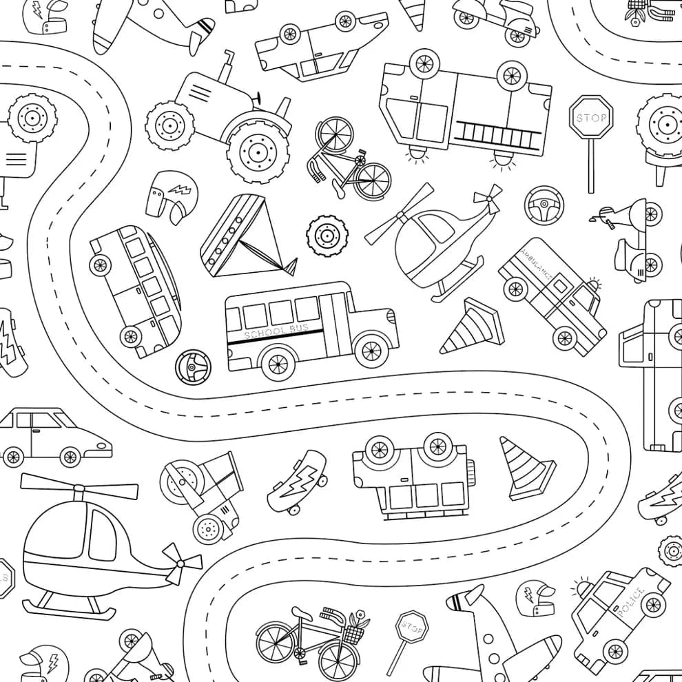 Colour Me Kids Accessory Feeding Wheels In Motion Washable, Reusable Colouring-In Solo Mats