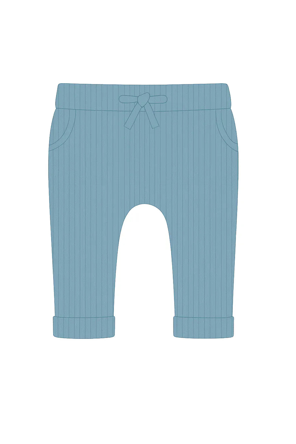 Confetti Kidz Boys Pants Dusty Blue Ribbed Leggings