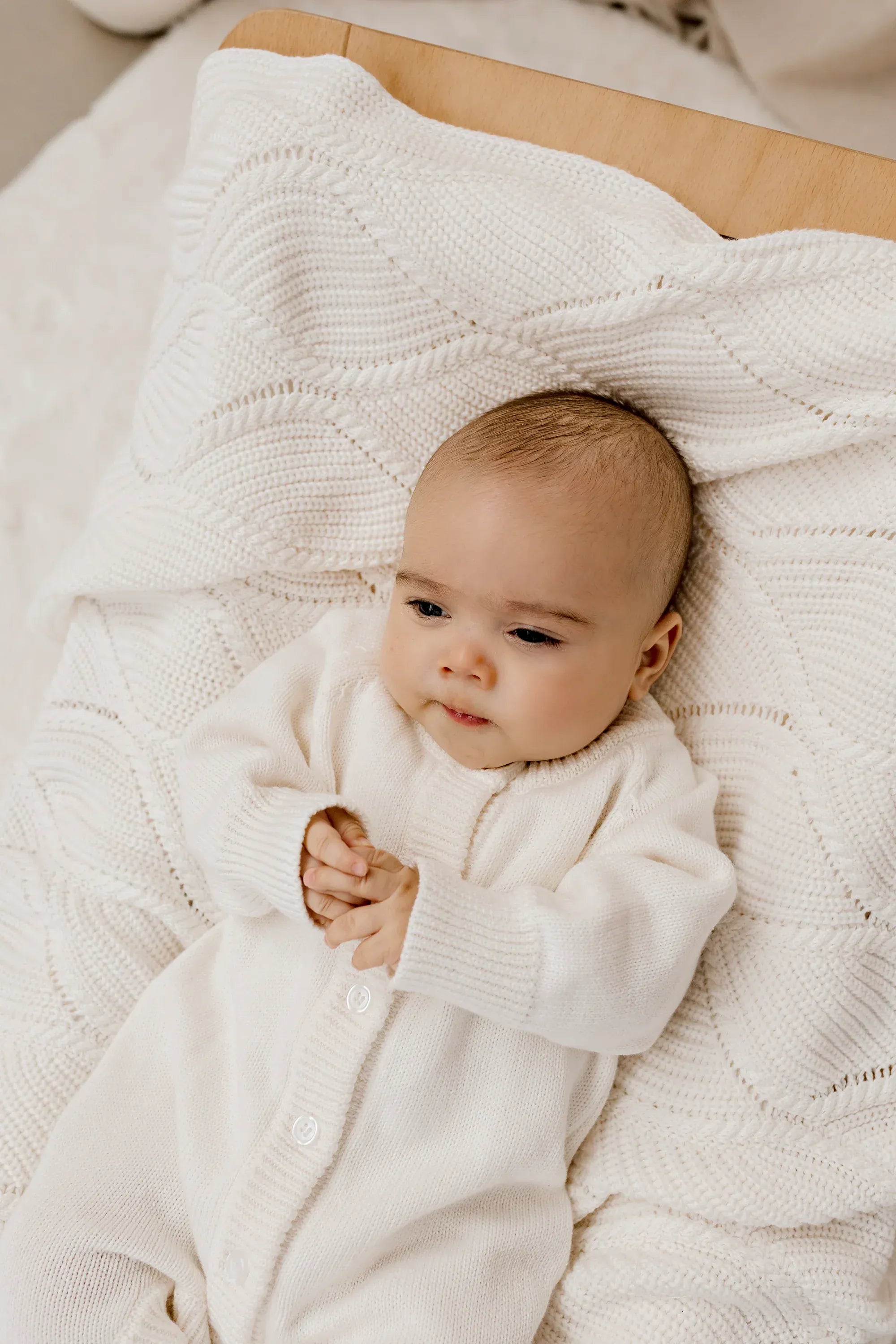 Confetti Kidz Girls All In One Classic Knit Romper - Milk